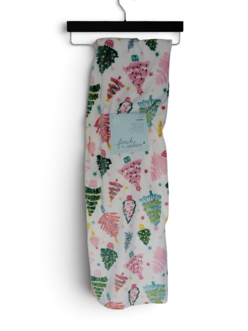 2/$30 Finch & Robin Holiday Christmas Trees Plush Throw 50 X 70